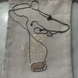 Kendra Scott Silver Rose Quartz Delaney Dylan Necklace Rare